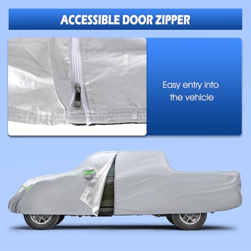 Image of Car Cover Fit for Jeep Gladiator 2020-2026, Migaven Waterproof Full Exterior Cover Sun Rain Protection with Door Zipper and Cotton Lining