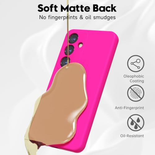 LoeoeL for Samsung Galaxy S24 Plus Phone Case Silicone, Fluorescent Neon Hot Pink Bright Color Matte TPU, Minimalist Ultra Thin Slim Soft Rubber Gel Girly Cute Case for Women Men, Camera Cover by LoeoeL - Used condition - Image 6