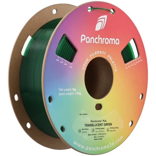 Image of Polymaker Panchroma Translucent PLA Filament 1.75mm, 1kg, Green | Neatly Wound, Semi Transparent PLA, Easy Print & Smooth Feeding, Compatible with Bambu Lab & Most 3D Printers