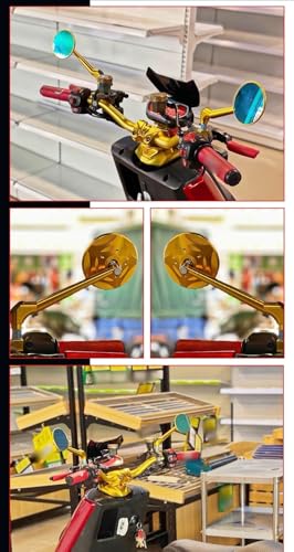 Espejo redondo CNC de aluminio con visión angular antirreflejos para scooter eléctrico NIU 4