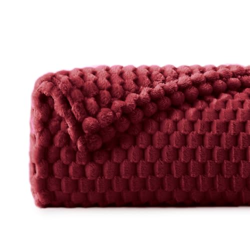 Image of BEDELITE Burgundy Throw Blanket for Couch, Cozy Gifts for Women, 60 * 80