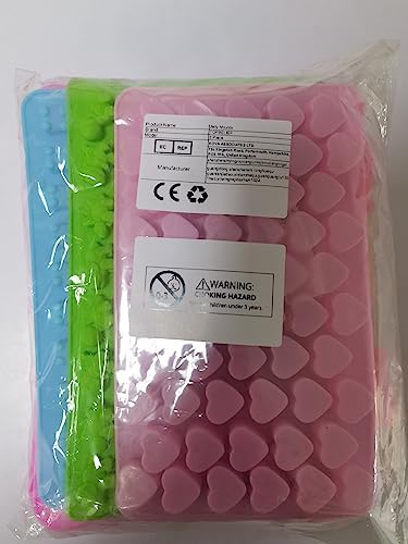 5Pcs Silicone Gummy Candy Molds, Mix Mini Size Fruit Chocolate Molds Jelly Trays Mold Set with 2Pcs Dropper, Bear Weed Heart Shape Candy Moulds Maker Set for Ice Soap Wax Baking DIY Tool