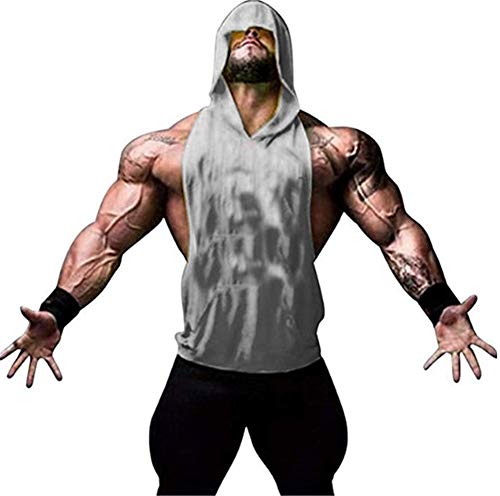 Herren Sport Tank top Gym Muskel Shirt Bodybuilding solid Color Ärmelloser t-Shirt Fitness Hoodie Cover