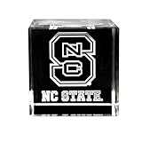 Fan Frenzy Gifts Optical Crystal Cube Officially Licensed Glass Cube Decoration with Laser-Engraved Logo | 60x60x60mm Home Office Decor & Paperweight, (North Carolina State University)