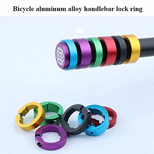 2 Pcs Aluminum Alloy Bike Grips Lock Rings, Colorful Bike Grips Fixing Rings Durable Handlebar End Lock Rings Cycling Accessories(8Mm,Black) #TOP5