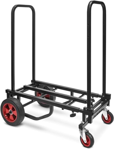Pyle Adjustable Professional Equipment Multi-Cart - Compact 8-in-1 Folding Multi-Cart, Foldable and Lightweight, Hand Truck/Dolly/Platform Cart, Extends Up to 27.52'' to 44.25'' - Pyle PKEQ48