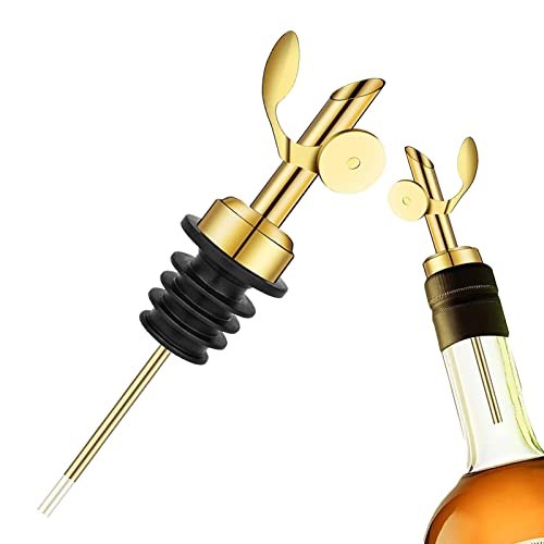 PEKMAR Vertedores de Botellas con Peso - Vertedor de Aceite de Acero Inoxidable con volteo automático - Boquilla vertedora de Aceite de Acero Inoxidable, boquillas para Botellas de Licor, boquillas