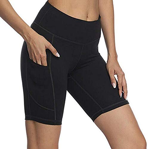 Bebling Short de Yoga pour Femme, Taille Haute, avec Running, Compression, Poches latérales avec contrôle du Ventre, très Grand