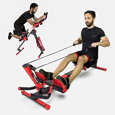 YAKii 3-in-1 Foldable Rowing Machine and Ab Machine with LCD Monitor for Full Body Workout, Getting Healthier,Rowing&Abdominal Trainers AB Workout Machine Home Gym Foldable Fitness Equipment Cover