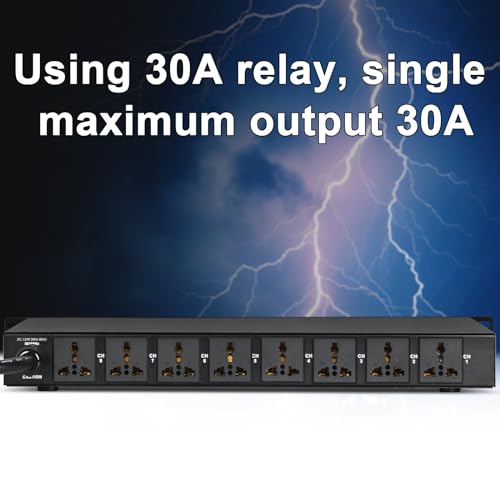 Depusheng 8 Outlet Power Conditioner 10 Amp 2200W With Precise Digital Real-Time Voltage Display Rack Mount Power Sequencer Suitable For Home Ktv Classroom Stage Studio thumb #5
