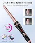 5 en 1 Curling Fer, boucle de curling Set avec brosse thermique plat de lisseur de cheveux en fer Barres en céramique interchangeables (0.35"-1.25") Chauffer instantanément pour les vagues double tension Courboir de cheveux, Cadeaux pour les femmes