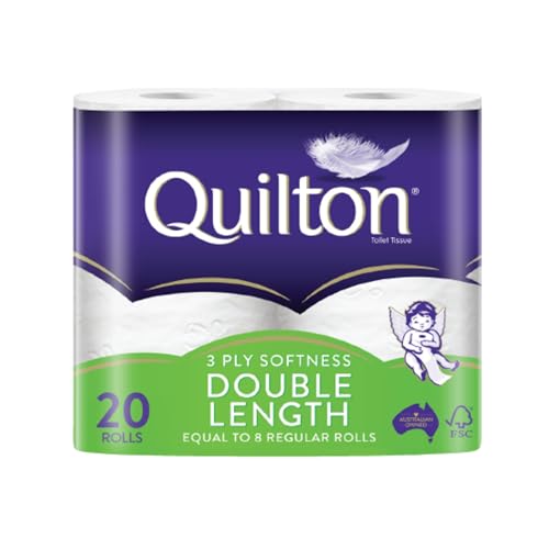 Quilton 3-Ply Double Length Toilet Tissue 20 pack