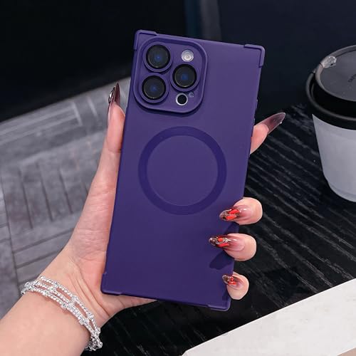 Coque antichoc pour iPhone 16 Pro Max en silicone violet avec verre
