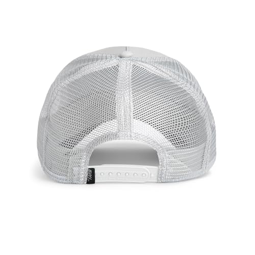 Image of Goorin Bros. The Farm Unisex Original Adjustable Snapback Trucker Hat, Grey (The Menace Snow Leopard), One Size