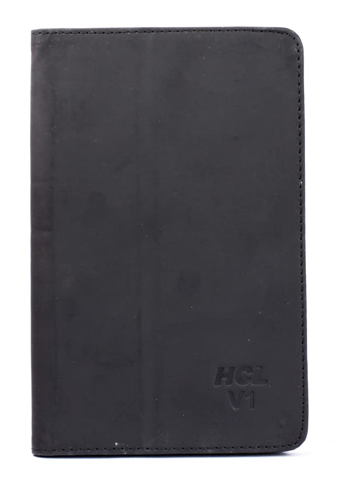 Little Creation Flip Cover for HCL ME V1 || Magnetic Closure || with Stand || TPU Inside to Hold The Tablet || (Black)