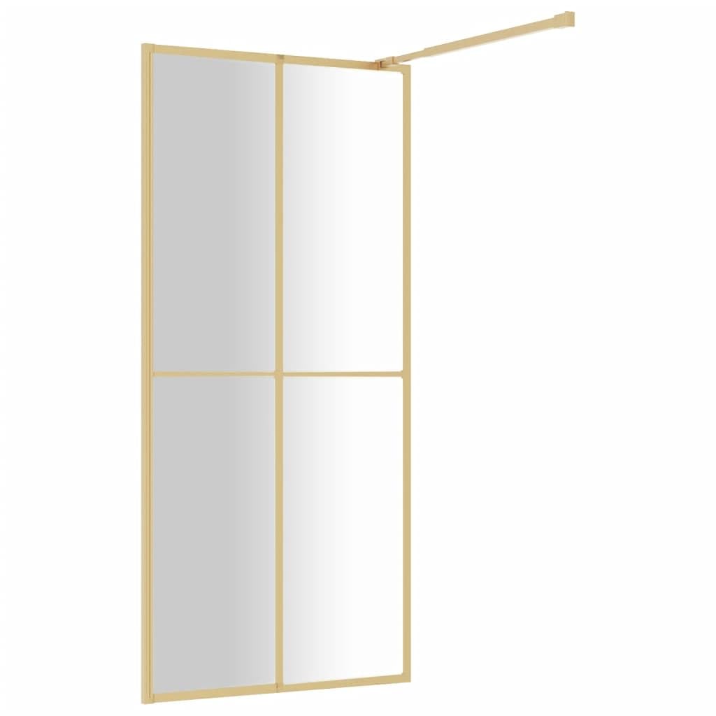 vidaXL Mampara puerta de ducha vidrio transparente ESG dorado 80x195cm