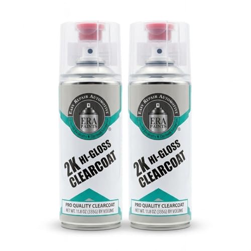 ERA Paints 2K High-Gloss Clear Coat Aerosol | Catalyst-Activated, UV & Chemical Resistant, Long-Lasting Gloss | 11.8 oz Spray Can with Premium Fan Nozzle | Made in USA (2-Pack)