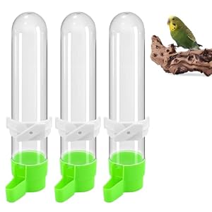 3 stuks automatische voeder- en waterdispensers voor parkieten, kooi, siervogels, papegaai, duif, transparante inhoud 120 ml