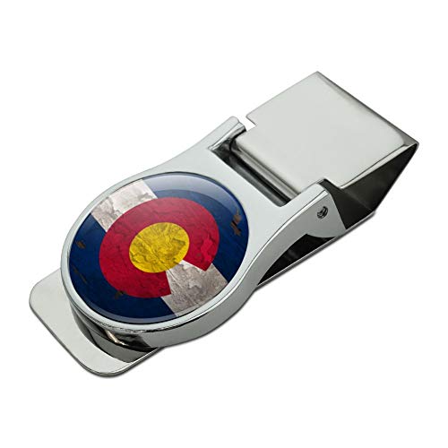 GRAPHICS & MORE Rustic Distressed Colorado State Flag Satin Chrome Plated Metal Money Clip