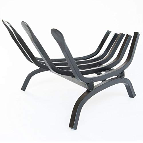 KOHLEBECKEN Eck Schmiedeeisen brennt für Kaminholz Kamin Feuer CRUCCOLINI