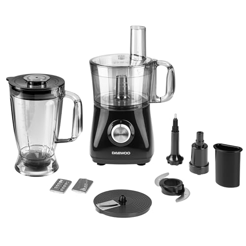 Daewoo SDA2100 750W Plastic Compact Food Processor with 2L Bowl and 1.8L Blender Jug, Stainless...