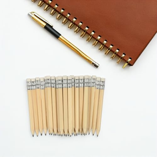 Set de 35 mini lápices de golf de madera 10 cm con borrador miniatura 7