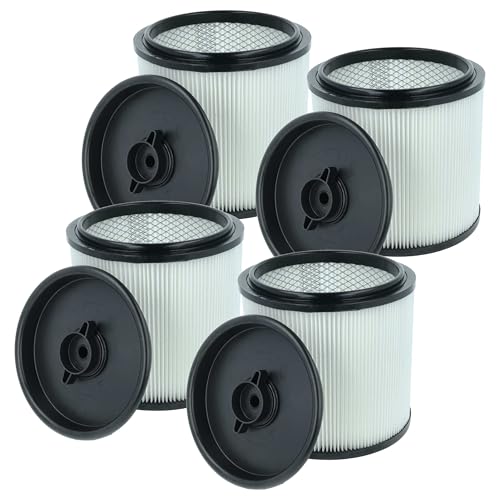 vhbw 4X Faltenfilter Ersatz für EINHELL Accessory 2351126 für Nass- & Trockensauger - Patronenfilter, Schwarz Weiß