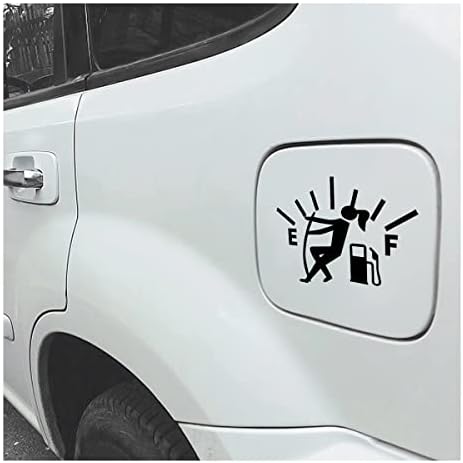 Funny Car Vinyl Stickers, Car Fuel Gauge Cap Decal, High Gas Consumption Fuel Tank Cover Stickers for Women, Funny Fuel Gage Empty Decal Fit Cars, Trucks, Motorcycle, SUV (Black/Girl)