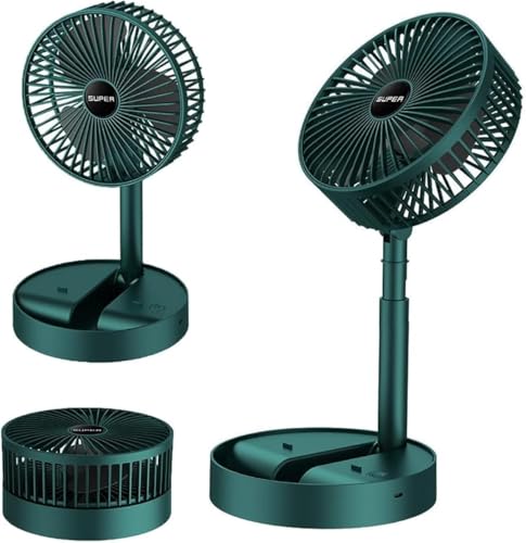Vmoni Portable Mini Folding Fan - USB Rechargeable Standing Desk Fan - 3 Speeds - 3000mAh Battery Operated Fan for Home, Camping, Outdoor and Office, 6.5-Inch