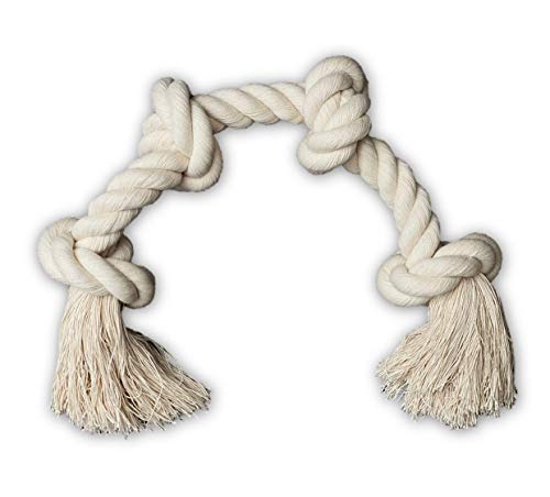 Go rilla® Hundespielzeug Seil, Tau Hund Spielzeug, Hund Seil Spielzeug Set, Interaktives Kauspielzeug Spielzeug, Vorteilhaft für die Zahnreinigung des Hundes, für Welpe Mittlere/Große Hunde (L, Natur)