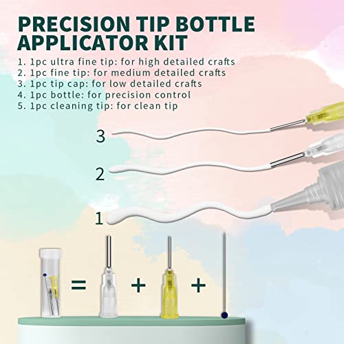 Obsede Art Craft Glue Quick Dried Clear Adhesive Refill Bottles With Fine Tip Liquid Precision Quilling Glue Supplies Scrap Kits Tools Applicator For Decoupage Paper Card Making 4 Fl.oz #TOP2