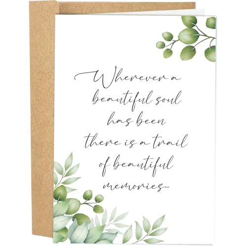 Naixiwen Sorry for Your Loss Card, Sympathy Card Gift, Condolences Card, Encouragement Card, Thinking of You Card, Bereavement Card, Wherever A Beautiful Soul Has Been Card