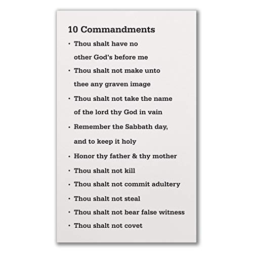 10 Commandments Rustic Wood Sign 12x18