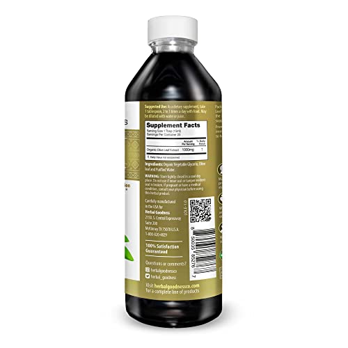Herbal Goodness Olive Leaf Extract Liquid - Immune Support - Non-Gmo, Gluten Free - 12Oz Liquid (1 Bttl) #TOP2
