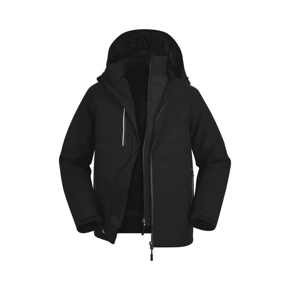 DELTA PLUS Parka de trabajo de invierno 3 en 1 capucha fija repelente al agua transpirable 4 bolsillos soporte elástico 100% PL Deltaplus EOLE2 - M, negro