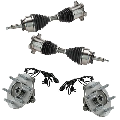 TRQ Front Drivetrain Kit CV Axles & Hub Bearings for Ford Expedition/LN