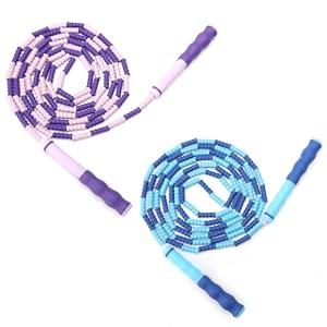 2 Pièces Corde a Sauter Perlée, Corde à Sauter Sans Entrave, 2.8M Rapidement Réglable Fitness Jump Rope, Workout, Fitness, Ecole Jump Rope pour Adultes