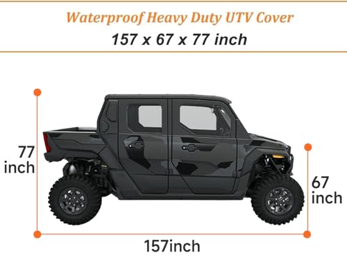 Image of NEVERLAND UTV Covers Heavy Duty, 300D UTV Cover 4-6 Seater All-Weather Protection, Side by Side Cover Waterproof Outdoor Storage Windproof Compatible with Polaris Ranger Can am Yamaha 157 inchx 67 inchx 77 inch