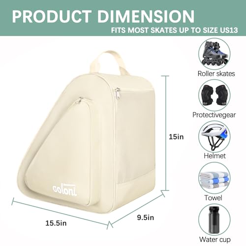 image for Goloni Skate Bag for Ice & Roller with Multi-Pockets & Adjustable Stra