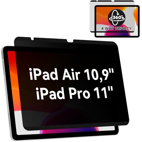 Image of Mamol 360° Magnetic Privacy Screen Protector for iPad Air (5th/4th Gen, 2022/2020) 10.9-inch & iPad Pro 11-inch (2018–2022),Removable and Reusable Anti Spy Blue Light Glare Privacy Filter