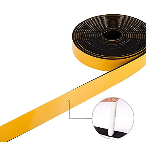 Weather Strip-2 Rolls, 1/2 Inch Wide X 1/4 Inch Thick,Neoprene Weather Stripping High Density Foam Tape For Doors And Windows Insulation,Total 26 Feet Long(13Ft X 2 Rolls) #TOP3