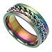 ROMIDA Damen Männer Edelstahl Ring drehbare Kette Ring drehbare Spinner Ring Ehering Edelstahl Paar Cool Retro Handmade Verhindern Allergie Schmuck Geburtstagsgeschenk