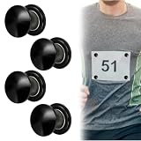 QEXUJOW Laufbahnausstattung,Vier magnetische Startnummernbefestigungen, keine Nadeln oder Klebeband erforderlich, zur sicheren Aufbewahrung der Startnummern bei Marathonläufen