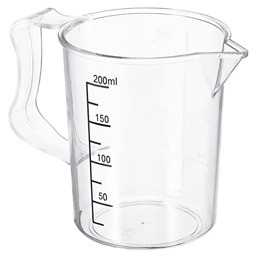 PATIKIL Graduado Vaso, 200ml PC Plástico Líquido Medidora Taza Doble Lado Graduaciones con Mango Caño para Laboratorio Cocina Hogar