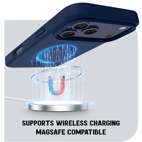 Image of Kratos Active Grip Silicone Case Cover Compatible with iPhone 17 Pro - Enhanced Protection, Wireless Magnetic Charging Case with Raised Edge Camera & Screen Protection, Shock-Resistant Design Blue