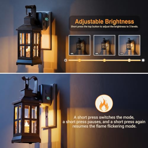 Image of JandCase Vintage Night Light, Flame Lantern Night Lights Plug into Wall