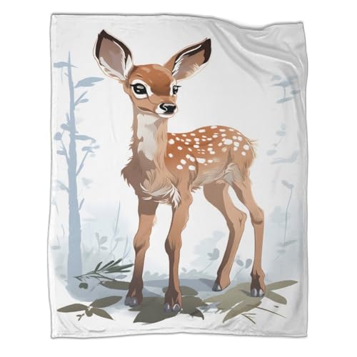 Couverture Polaire Microfibre Cerf 3D Plaid Premium Lit 150x200 - 3