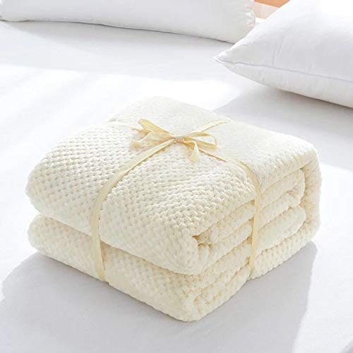 Couverture flanelle ananas plaid uni G-150x200cm FACAI - 2