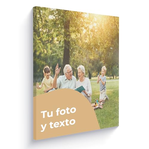Cimpress Cuadro en Lienzo Personalizado con Foto, Texto o Logotipo, 30 × 30 cm, Decoración de Pared para Hogar u Oficina, Regalo Fotográfico Personalizado para Familia y Amigos