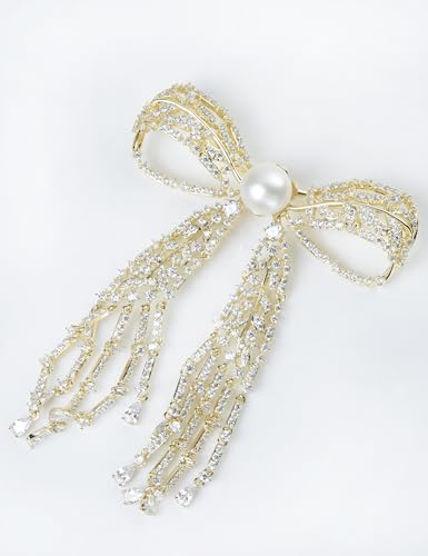 Image of Elegant Love Bow Brooch Micro Pave Cubic Zirconia Bowknot Wedding Bride Mother Brooch Pin Ribbon Shape Jewelry Brooch Breastpin